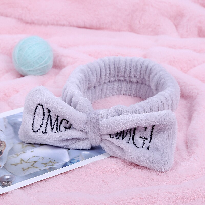 OMG Coral Fleece Bow Headband for Women