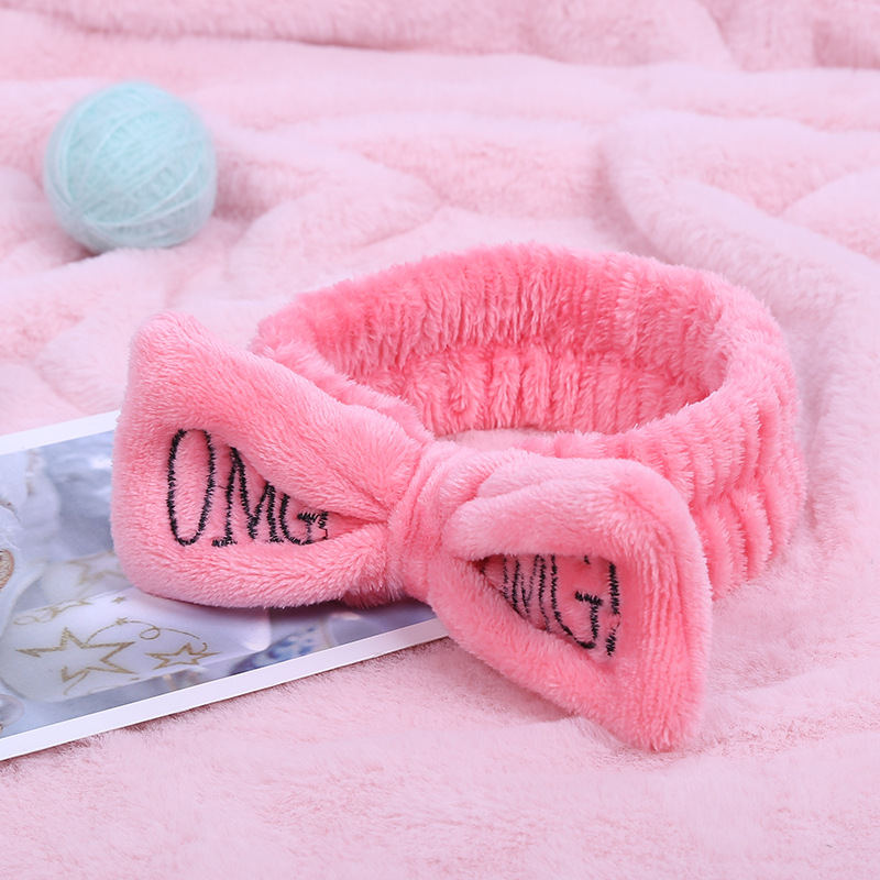 OMG Coral Fleece Bow Headband for Women