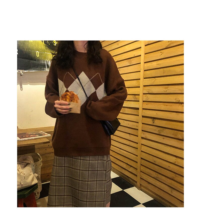 Women's Geometric Patterned Autumn Sweater