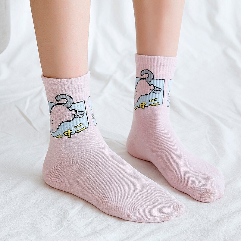 Cat and Dinosaur Socks