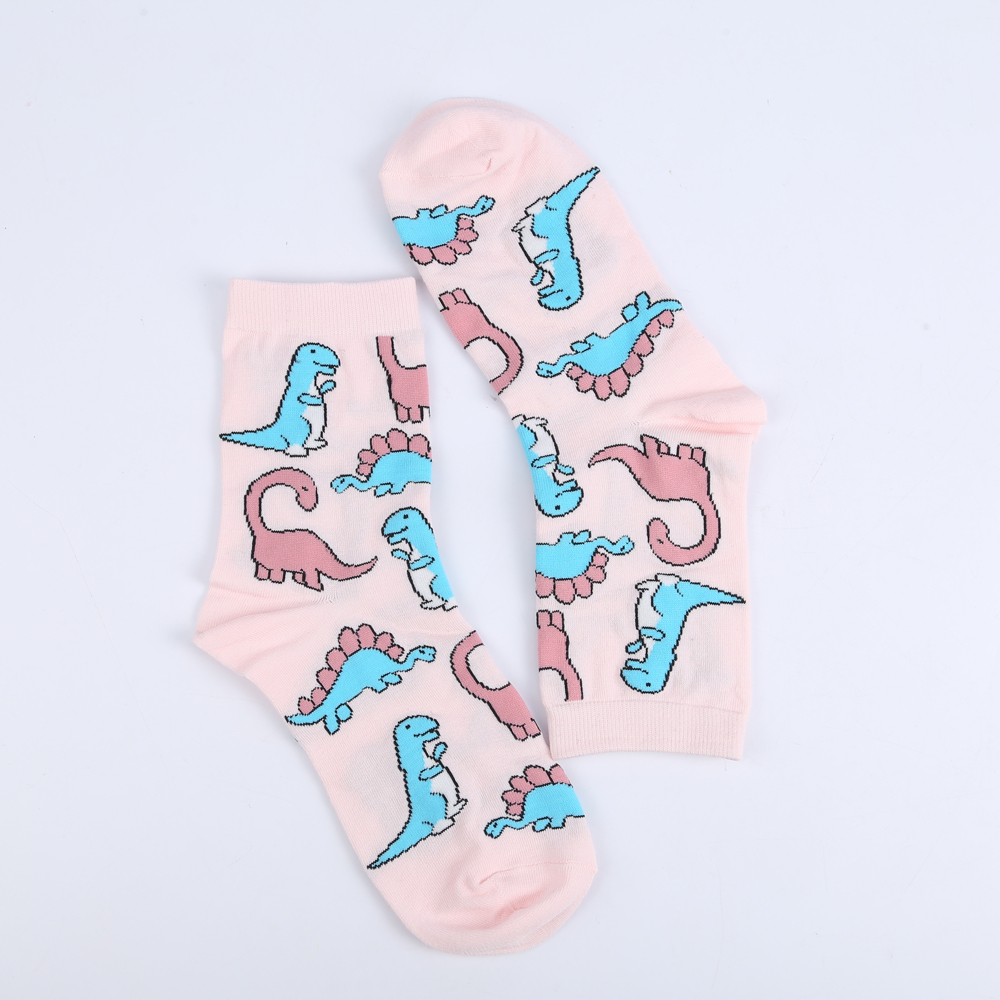 Pink Dinosaurs Printed Socks