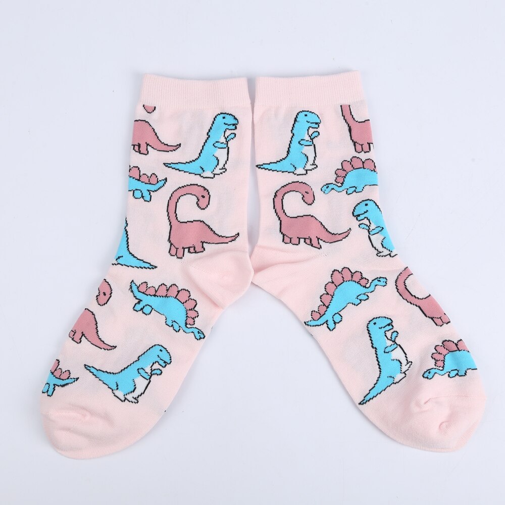 Pink Dinosaurs Printed Socks