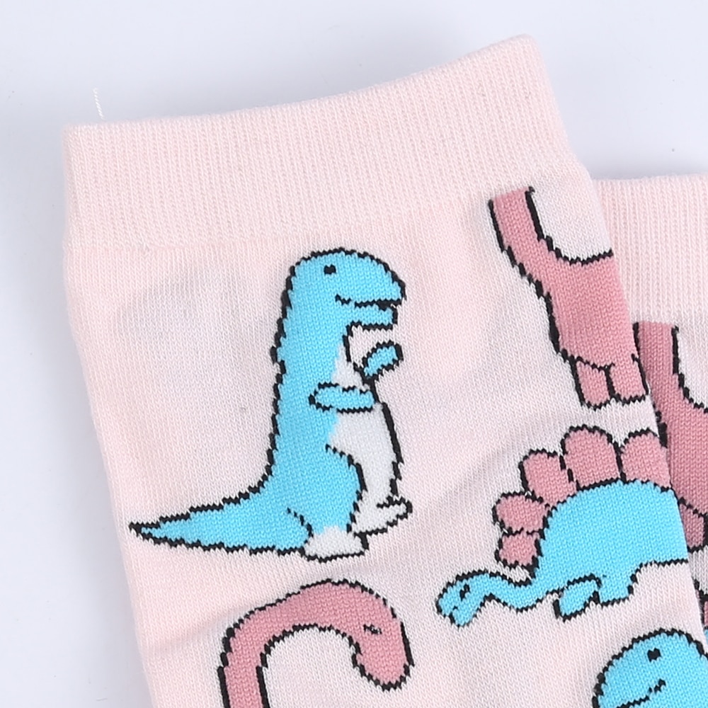 Pink Dinosaurs Printed Socks