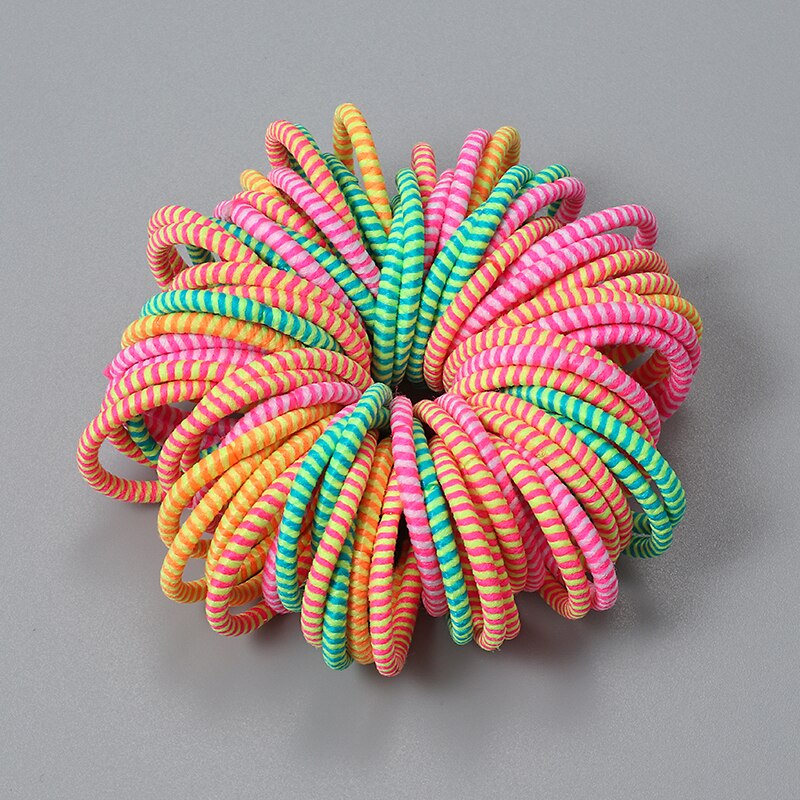 Candy Color Elastic Rubber 100 pcs Set