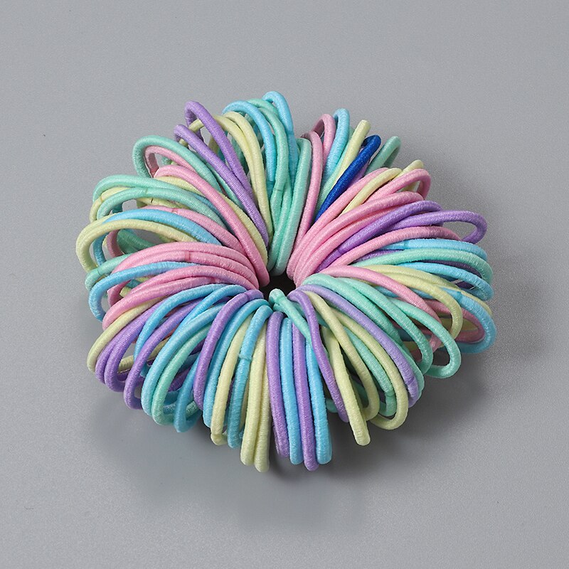 Candy Color Elastic Rubber 100 pcs Set