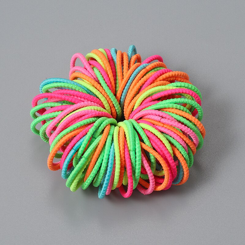 Candy Color Elastic Rubber 100 pcs Set