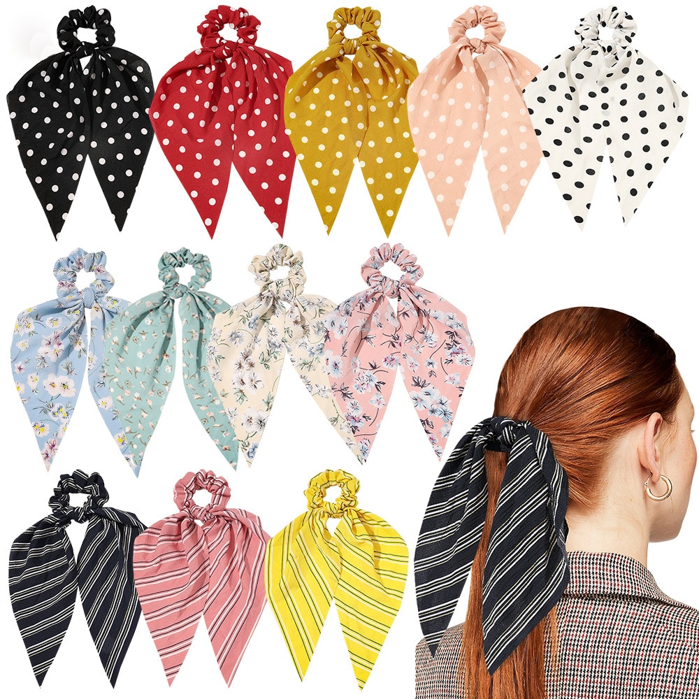 Women's Floral Patterned Chiffon Hair Band