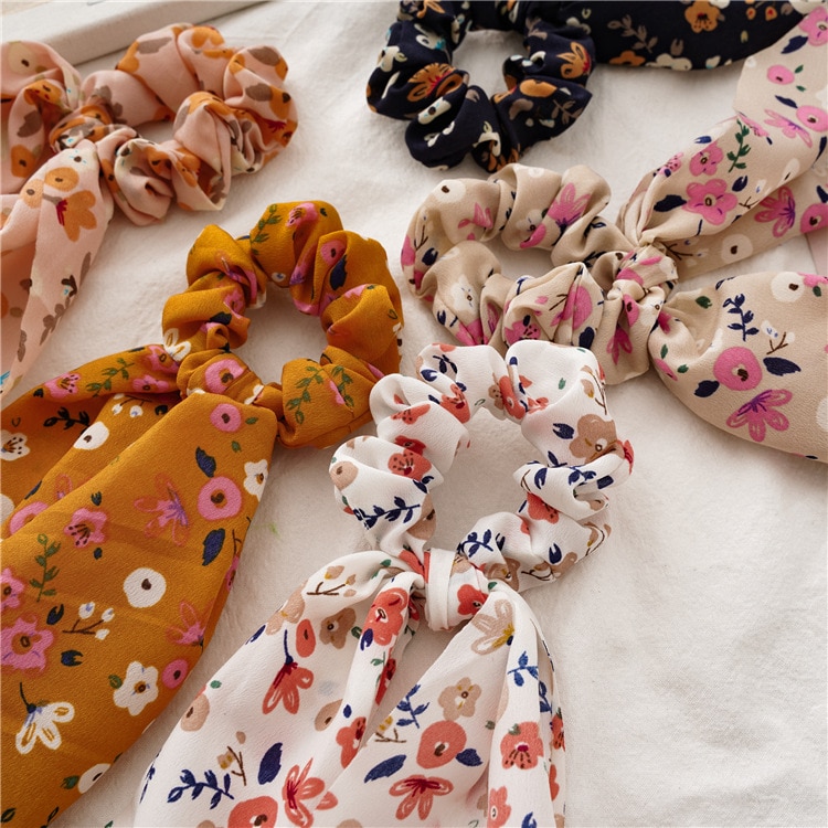 Women's Floral Patterned Chiffon Hair Band