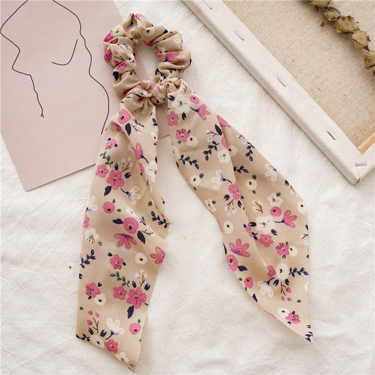 Women's Floral Patterned Chiffon Hair Band