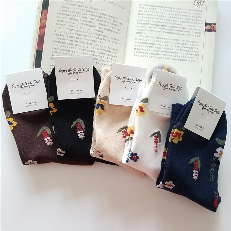 Floral Patterned Warm Women's Socks