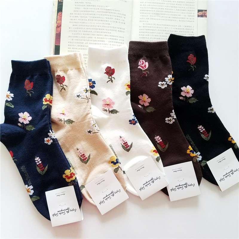 Floral Patterned Warm Women's Socks