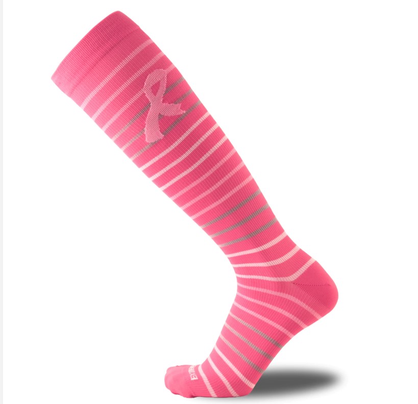 Women's Pink Ribbon Print Socks