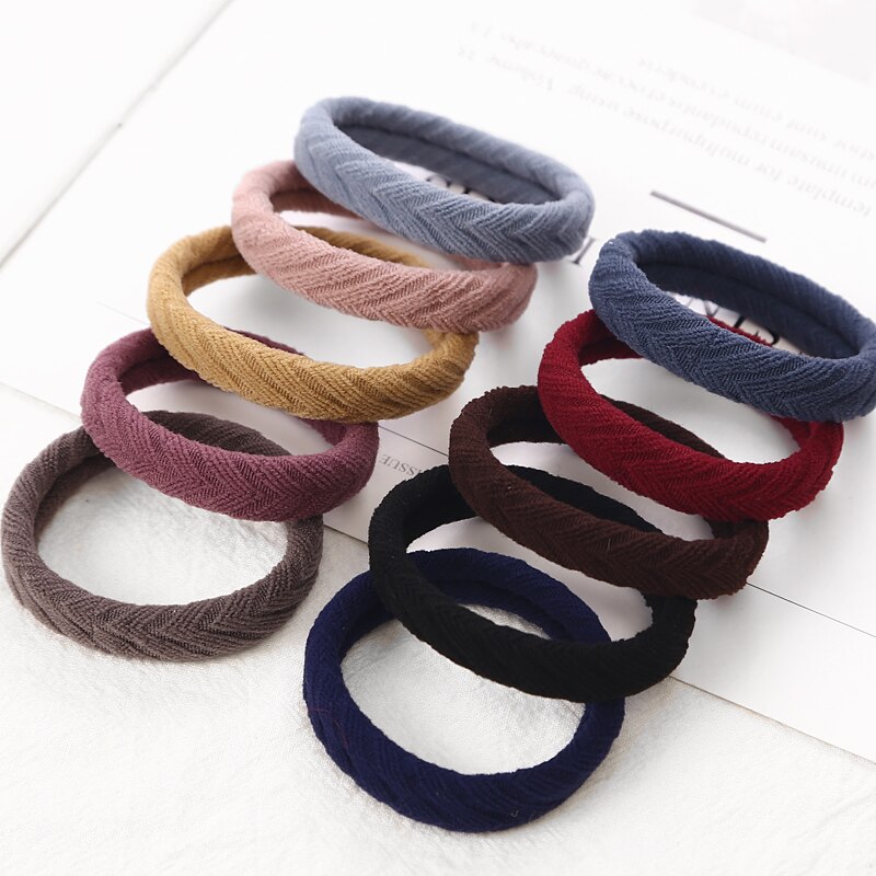 Ten Nylon Scrunchies in Multiple Colors