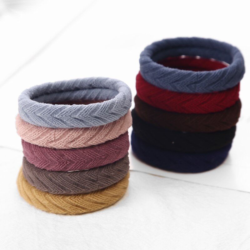 Ten Nylon Scrunchies in Multiple Colors