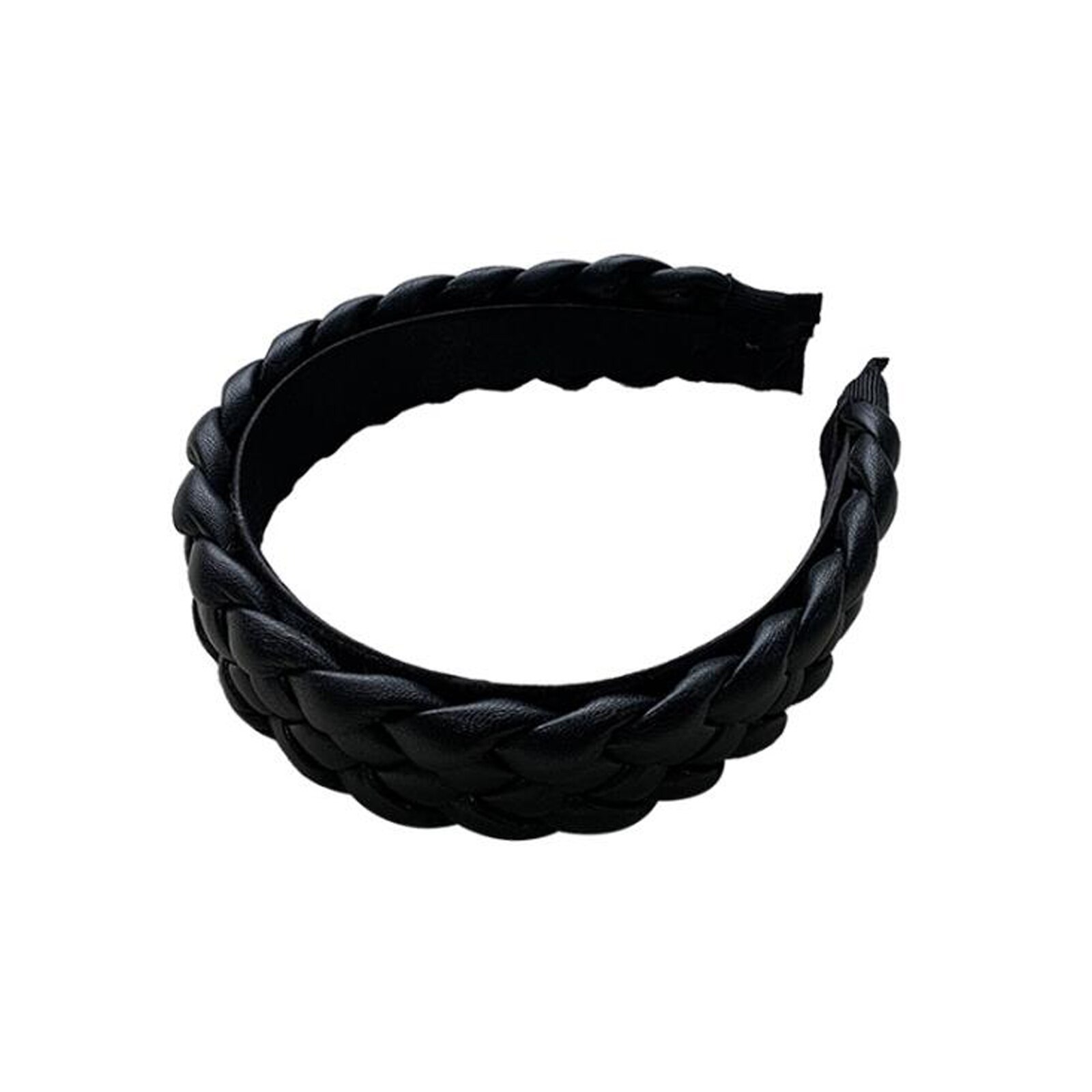 Pleated PU Leather Hairband for Women