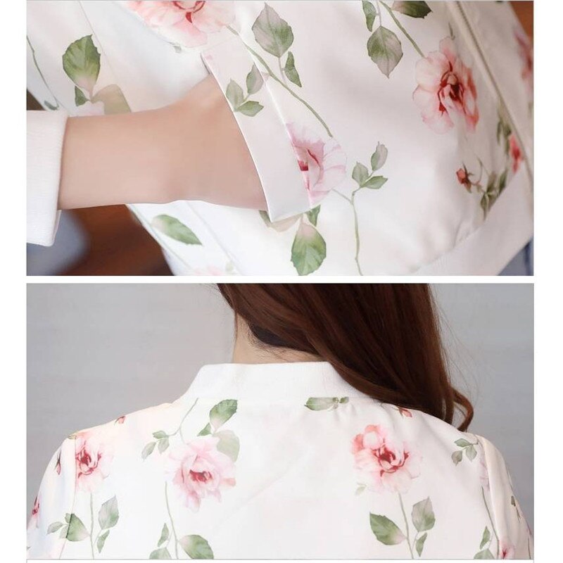 Women's Floral Printed Bomber Jacket