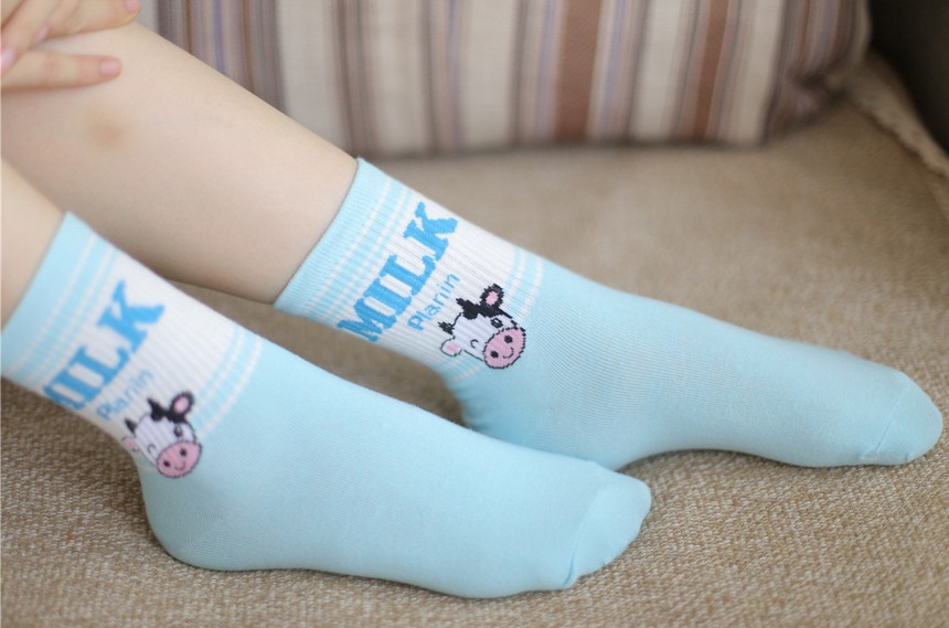 Unisex Milk Printed Socks