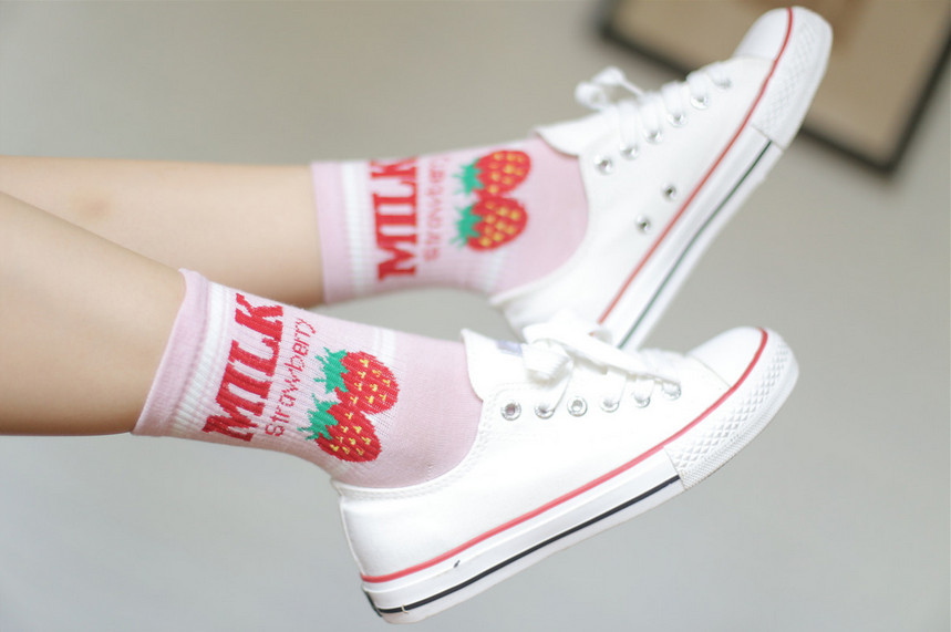 Unisex Milk Printed Socks