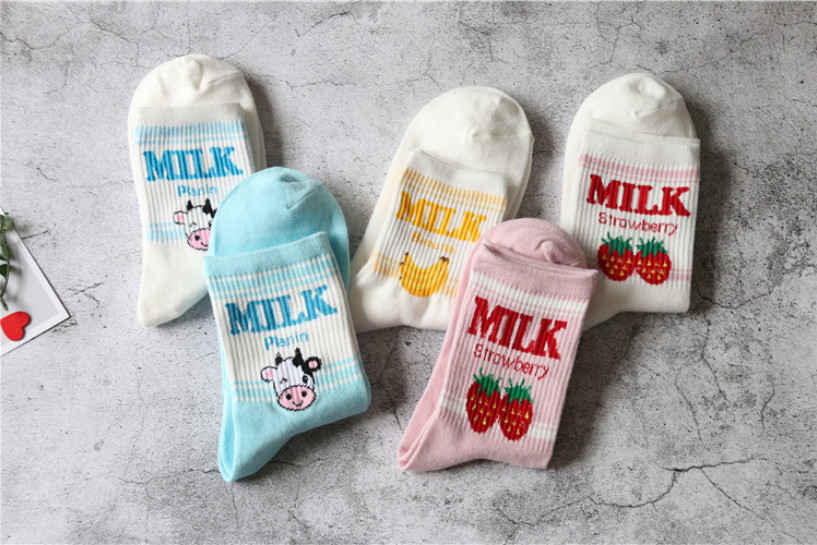 Unisex Milk Printed Socks