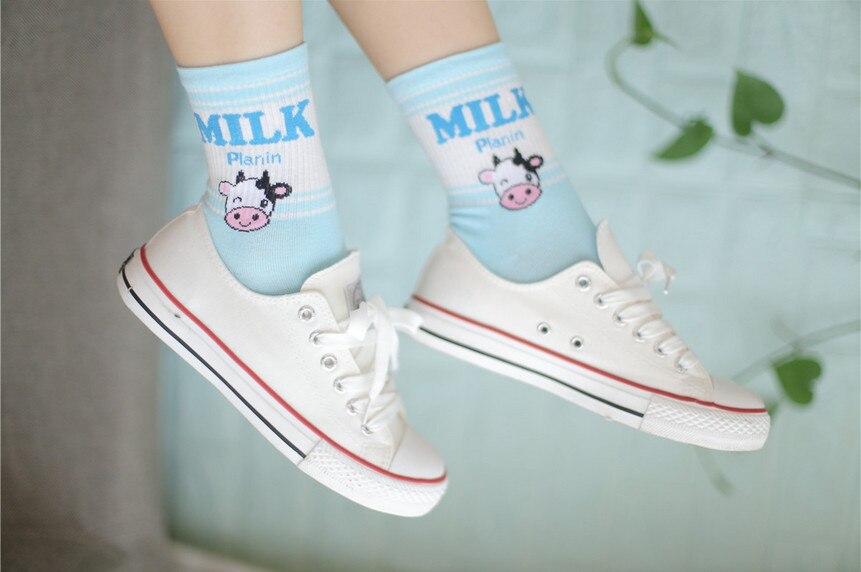 Unisex Milk Printed Socks