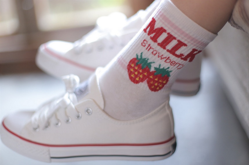 Unisex Milk Printed Socks