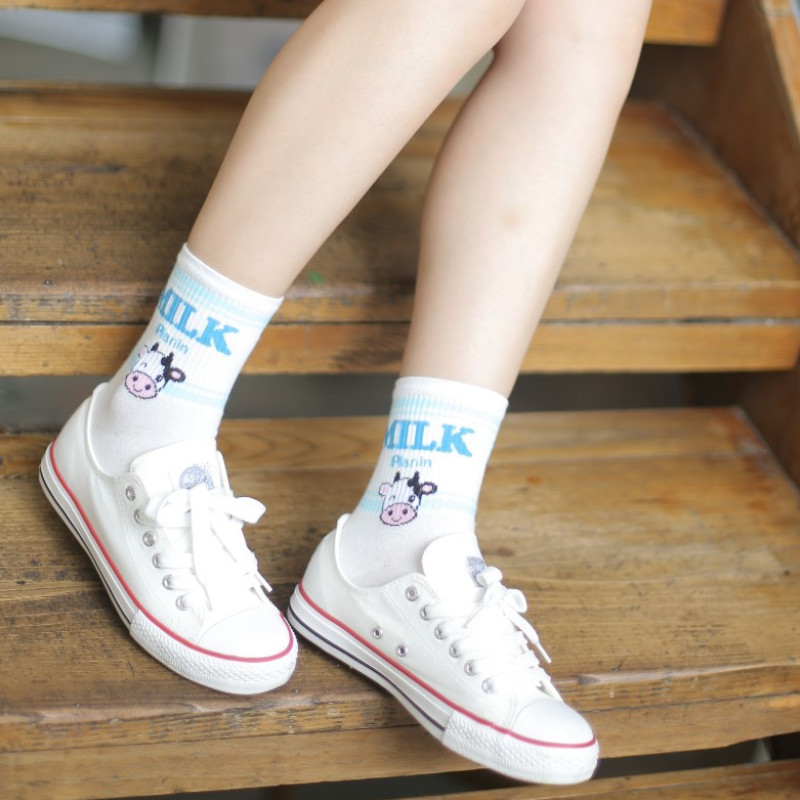 Unisex Milk Printed Socks