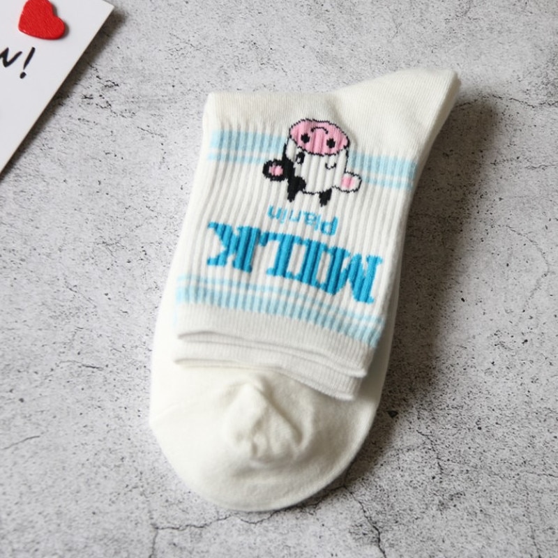 Unisex Milk Printed Socks