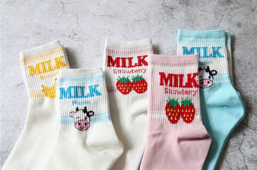 Unisex Milk Printed Socks