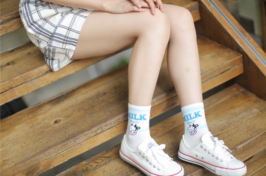 Unisex Milk Printed Socks