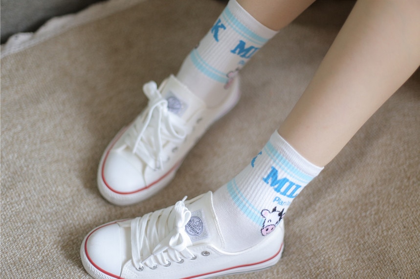 Unisex Milk Printed Socks