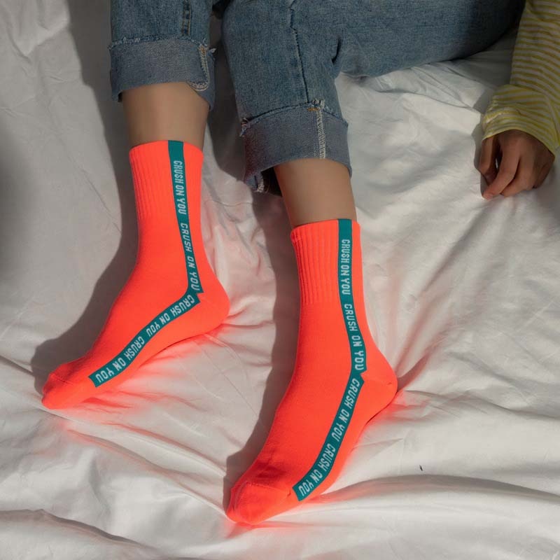 Women's Crush On You Fluorescent Color Socks