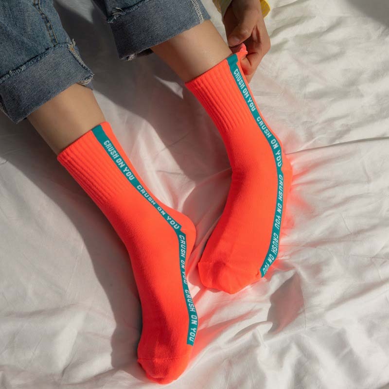 Women's Crush On You Fluorescent Color Socks