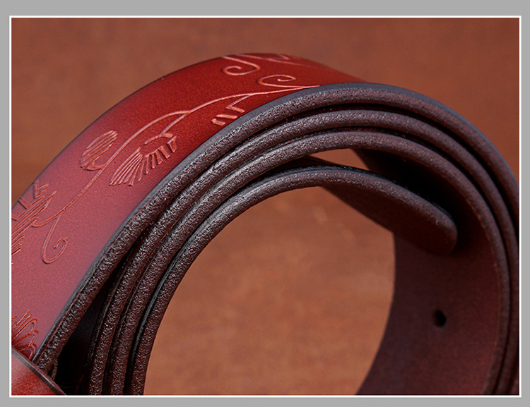 Women's Leather Belt with Metal Buckle