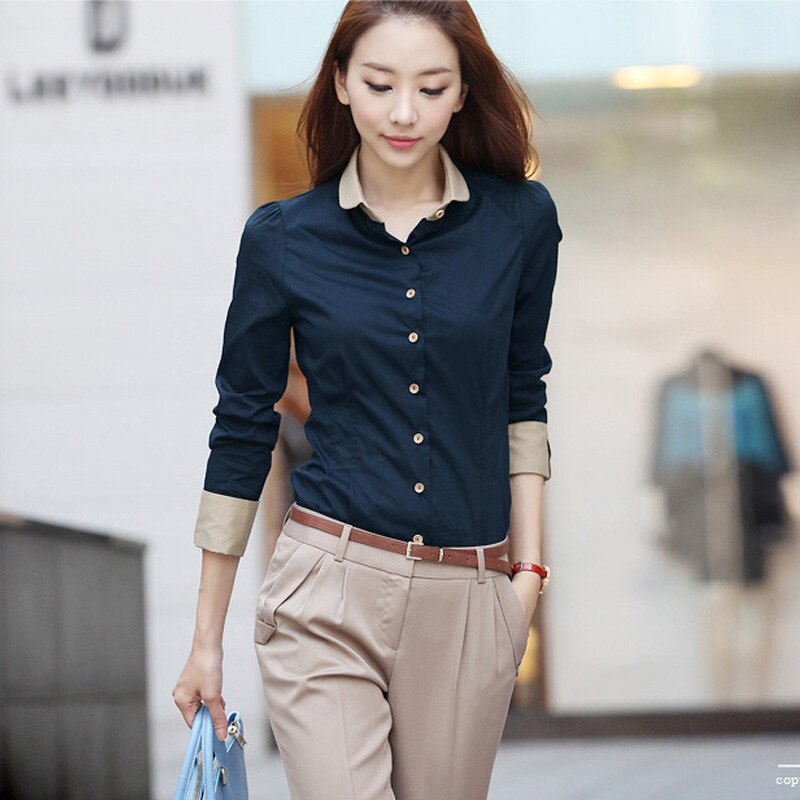 Women's Contrast Details Office Shirt