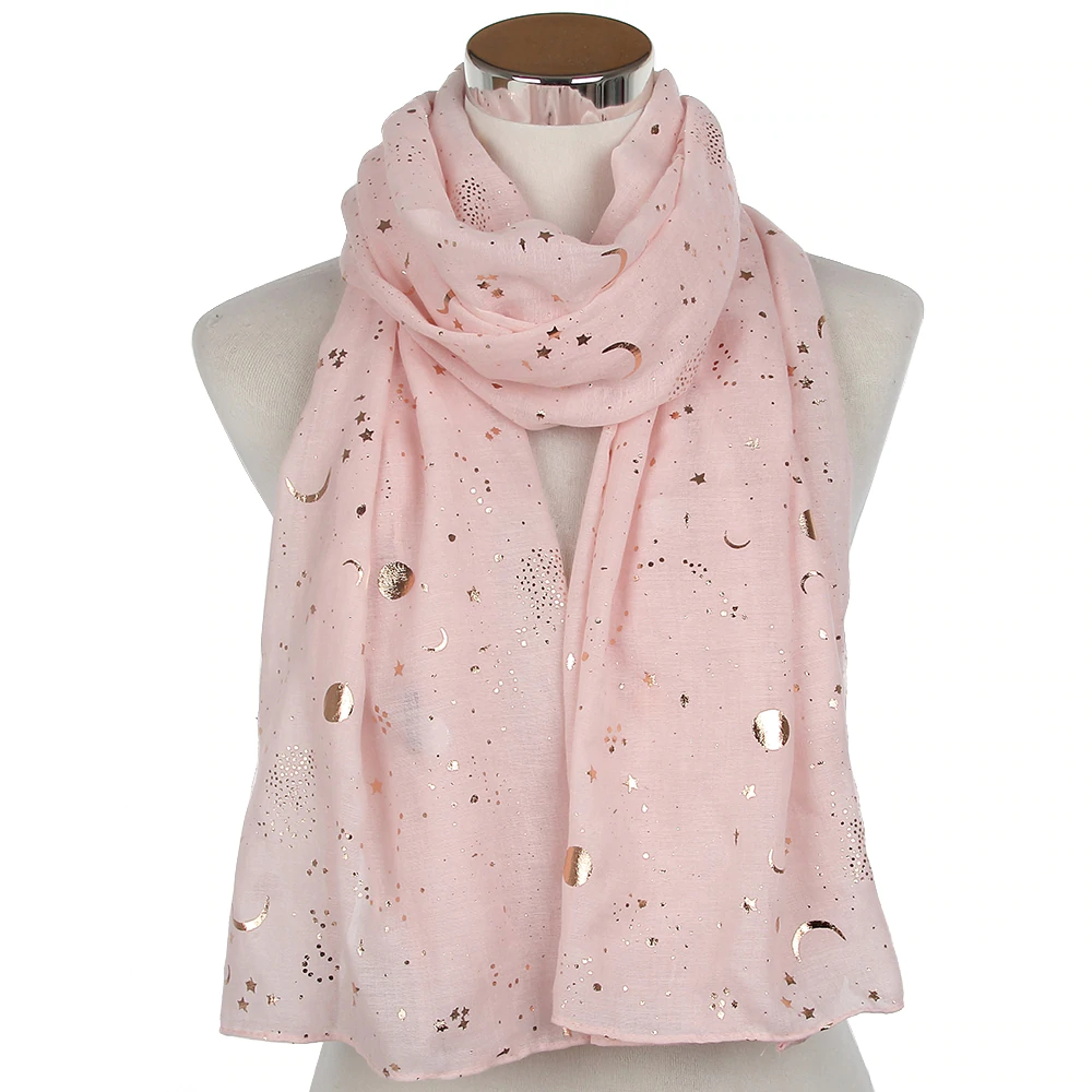 Women's Scarf with Stars and Moon Print