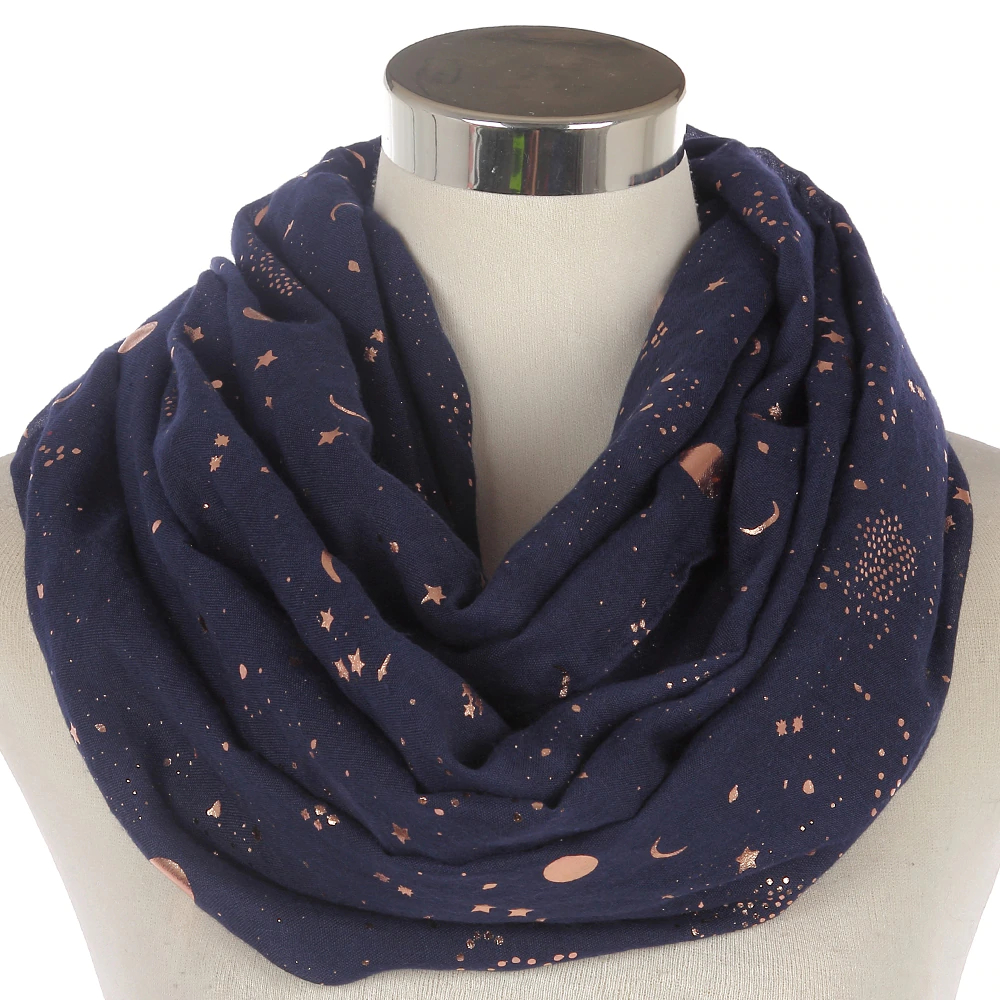 Women's Scarf with Stars and Moon Print