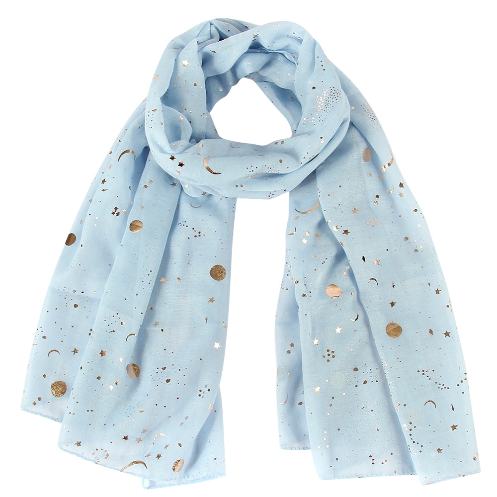 Women's Scarf with Stars and Moon Print