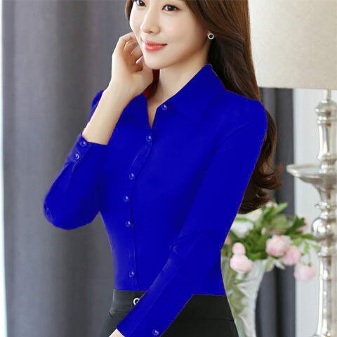 Women's Solid Color Office Shirt