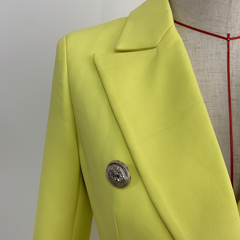 High-Quality Women's Blazer in Fluorescence Yellow Color