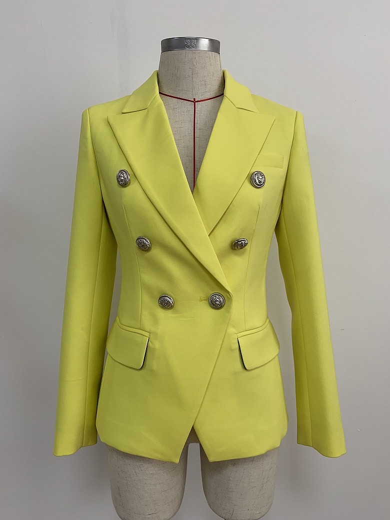 High-Quality Women's Blazer in Fluorescence Yellow Color