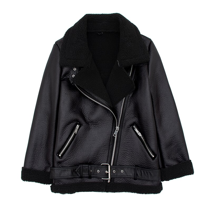 Women's Warm Winter PU Leather Jacket