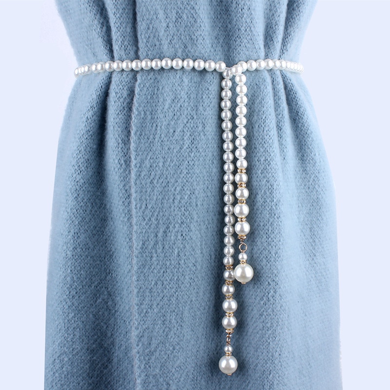 Women's Long Pearl Belt