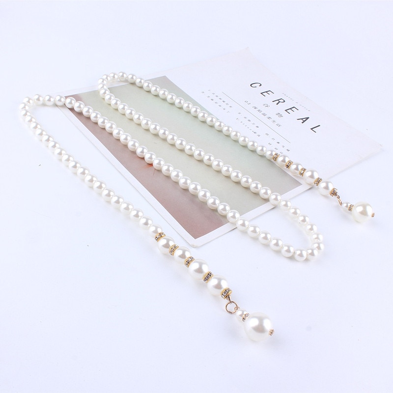 Women's Long Pearl Belt