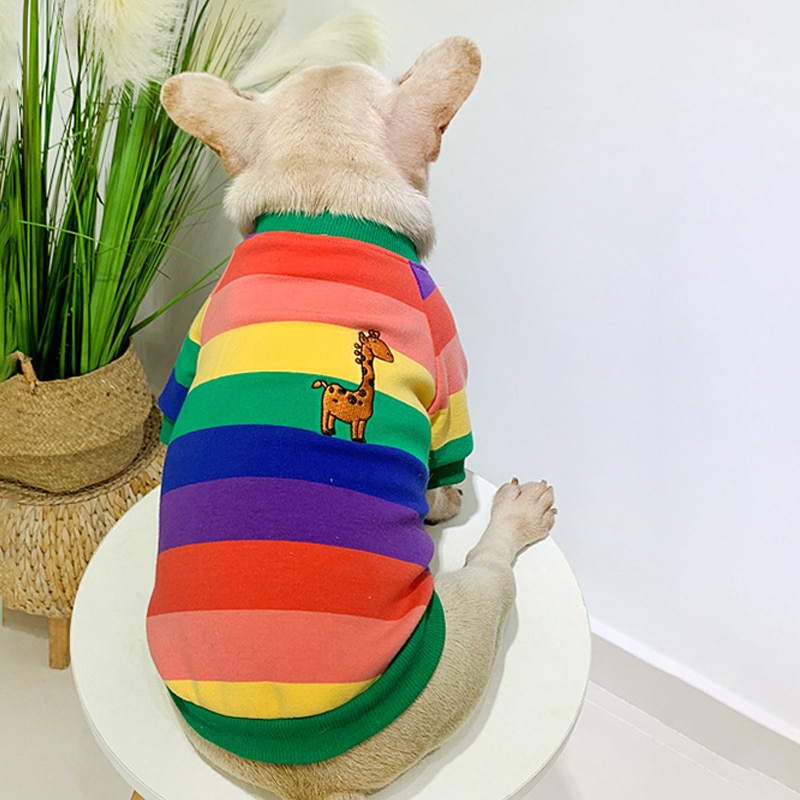 Warm Colorful Striped Owner and Pet Matching Hooides Set