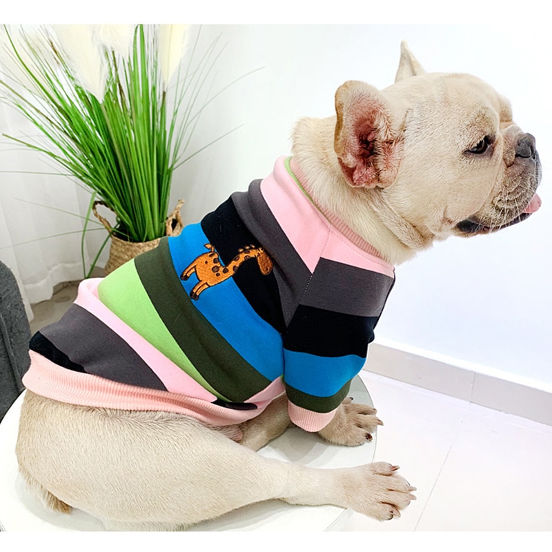 Warm Colorful Striped Owner and Pet Matching Hooides Set