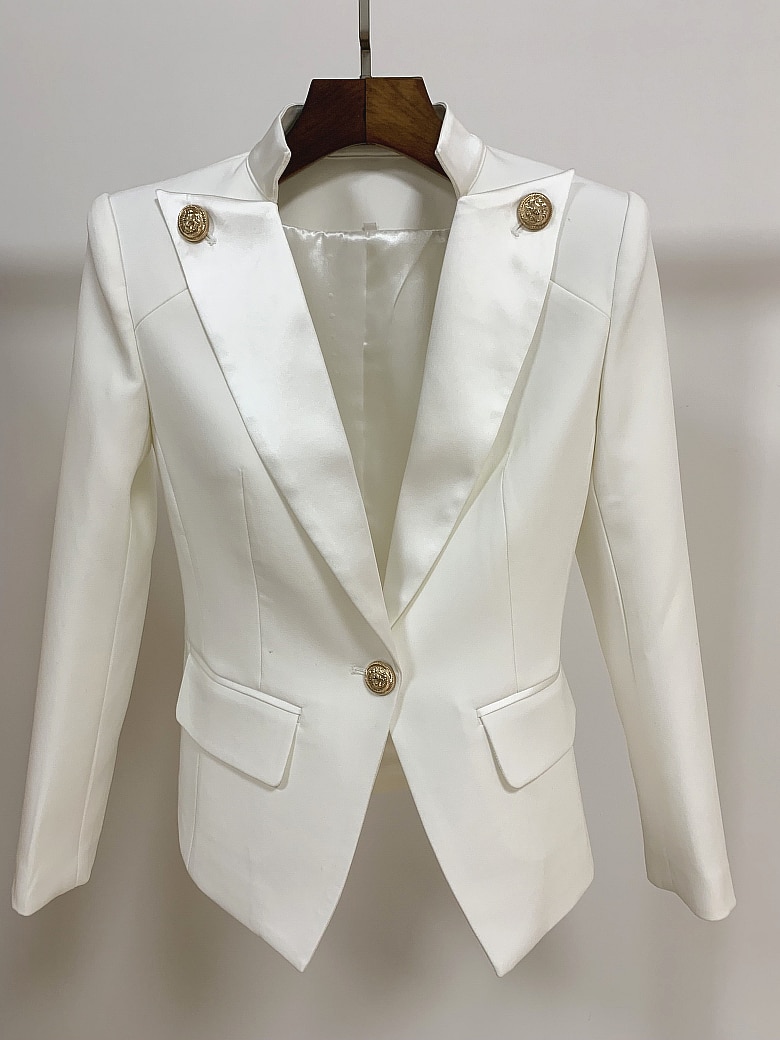 Black and White Women's Jacket with Collar