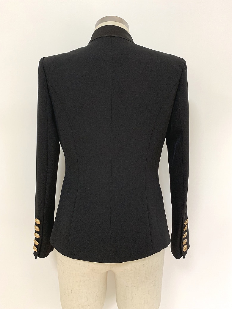 Black and White Women's Jacket with Collar