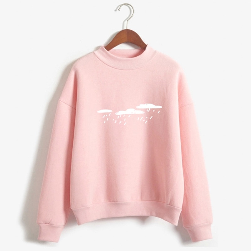 Polyester Women's Sweatshirt in Harajuku Style