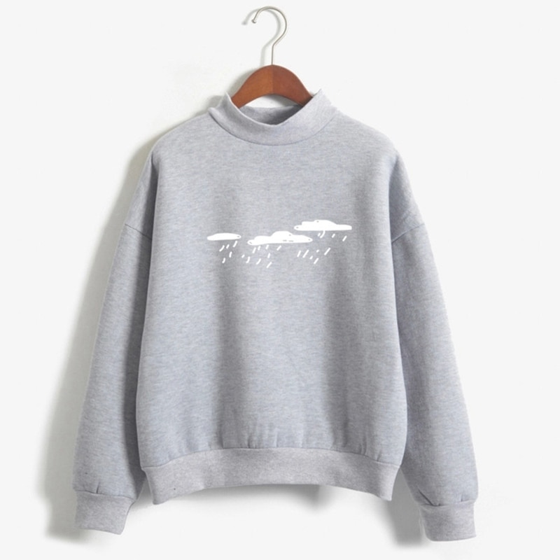 Polyester Women's Sweatshirt in Harajuku Style