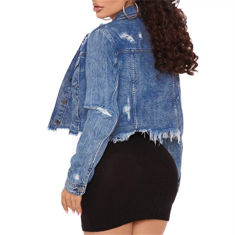 Women's Ripped Denim Jacket